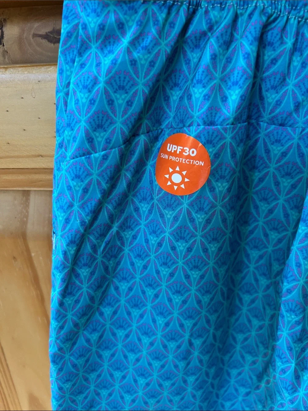 North River Skort Blue Geometric Print Skirt with Shorts SPF‎ Pockets NWT